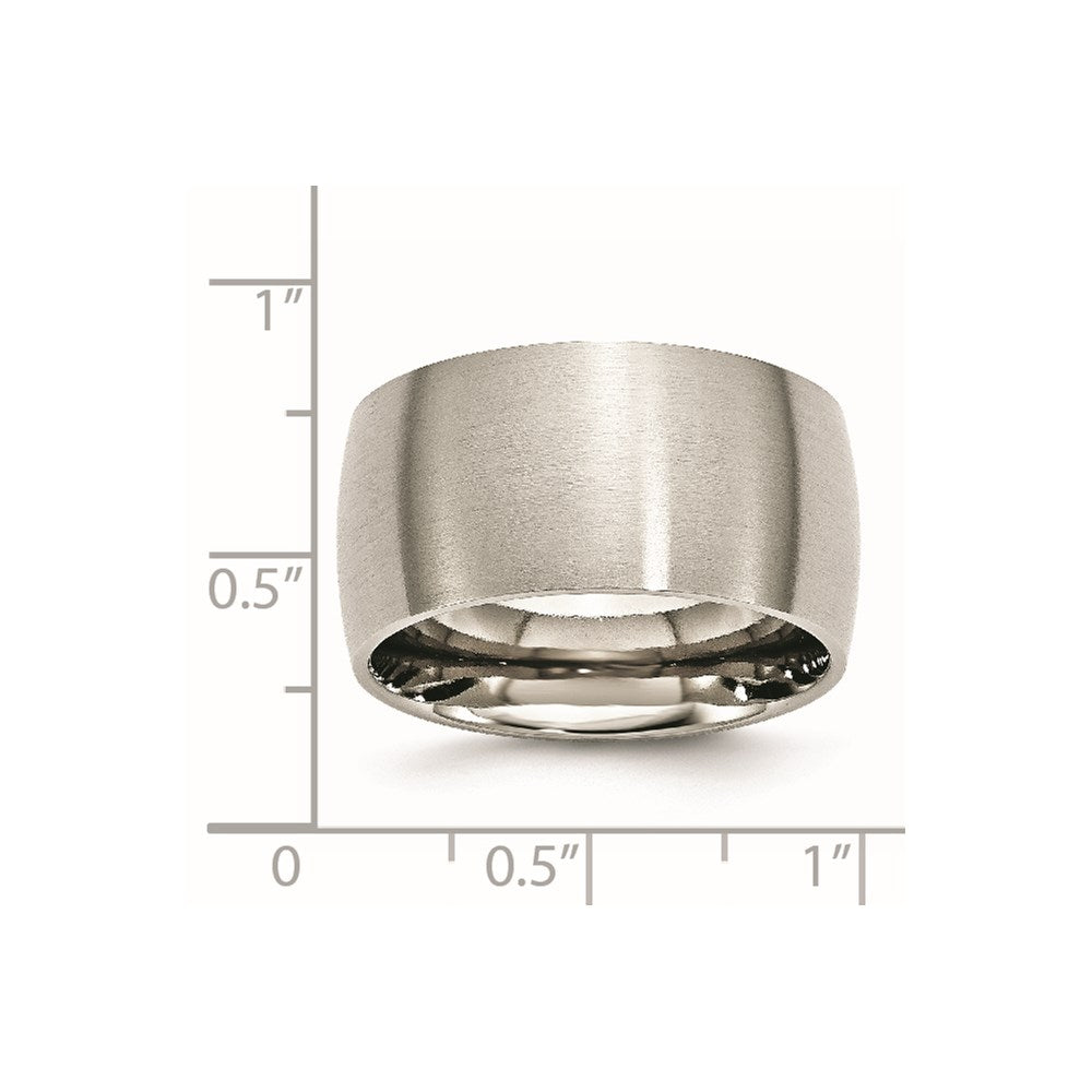 Stainless Steel Brushed 12mm Half Round Band Size - 13