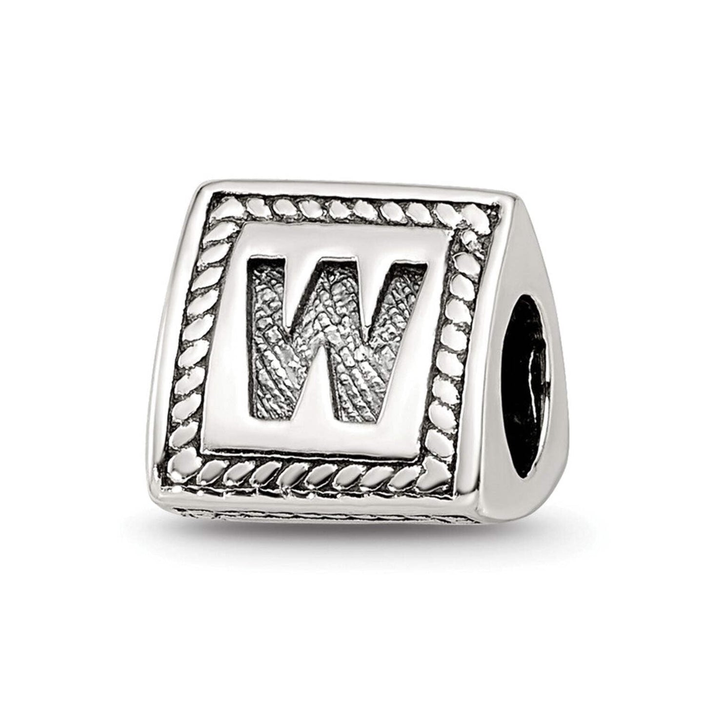 Reflection Beads Sterling Silver Reflections Letter W Triangle Block Bead