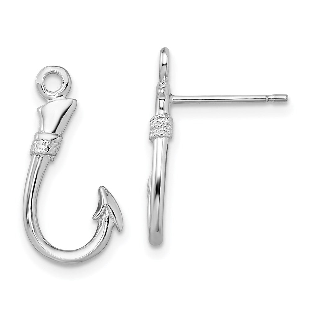 De-Ani Sterling Silver Rhodium-Plated Polished Starfish Leverback Earrings