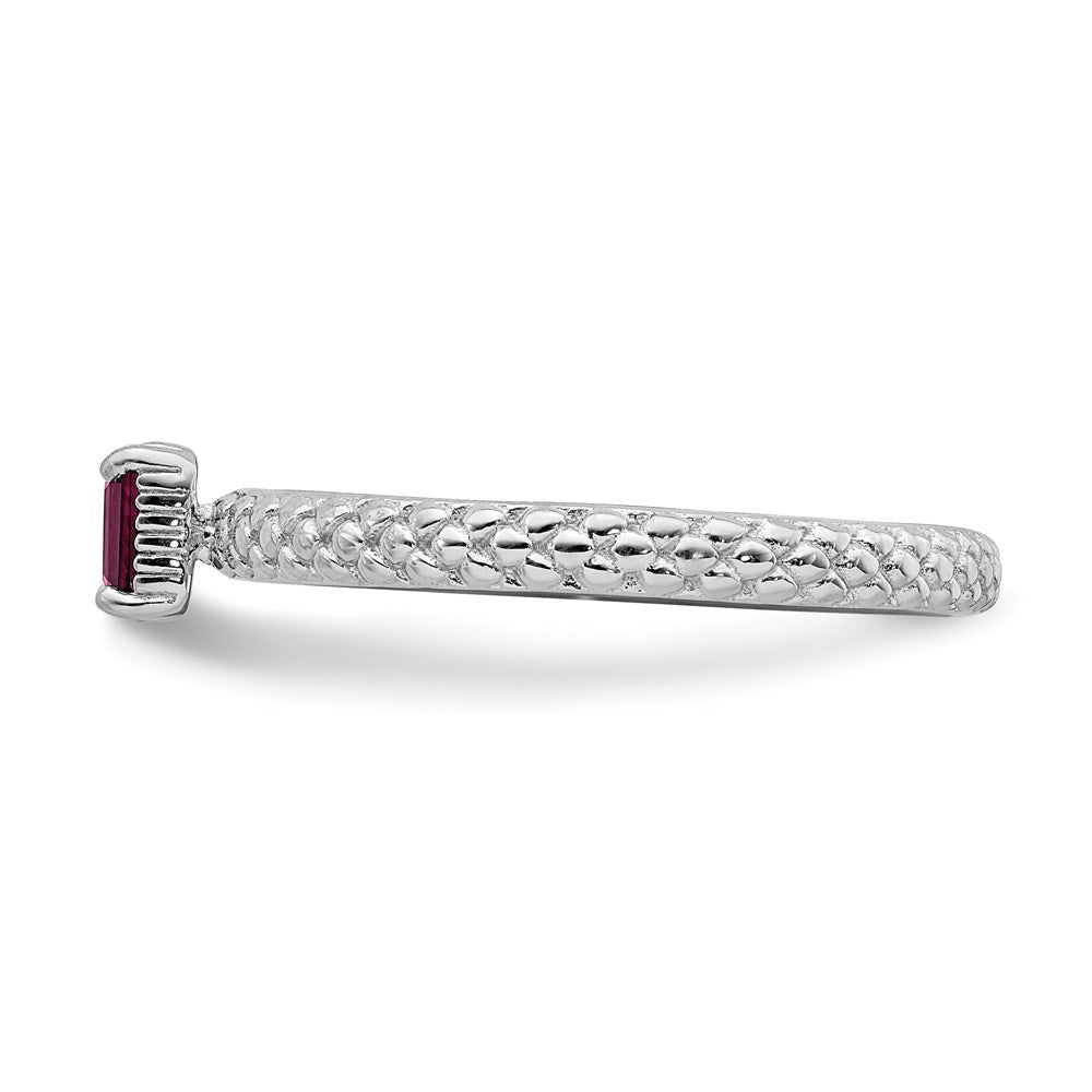 Sterling Silver Stackable Expressions Created Ruby Single Stone Ring Size -10