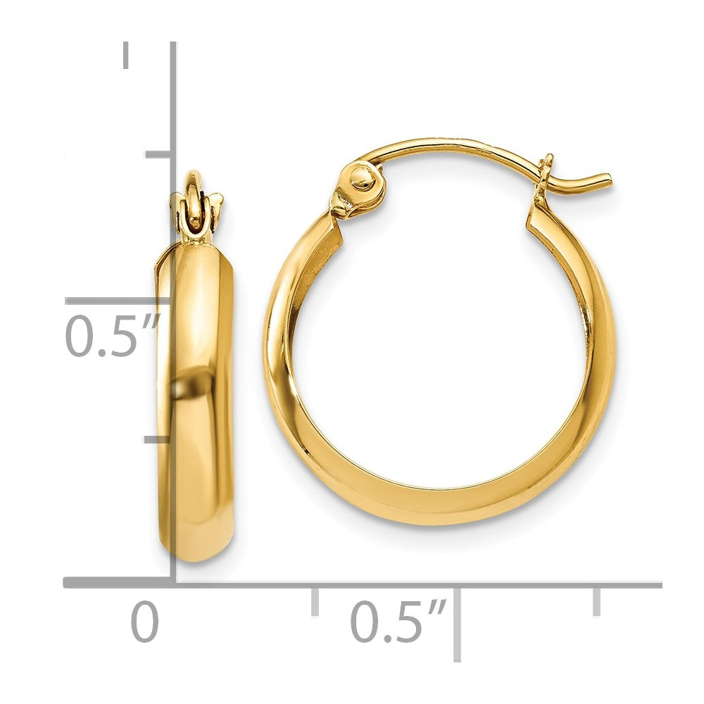 10k Polished 3.5mm Hoop Earrings