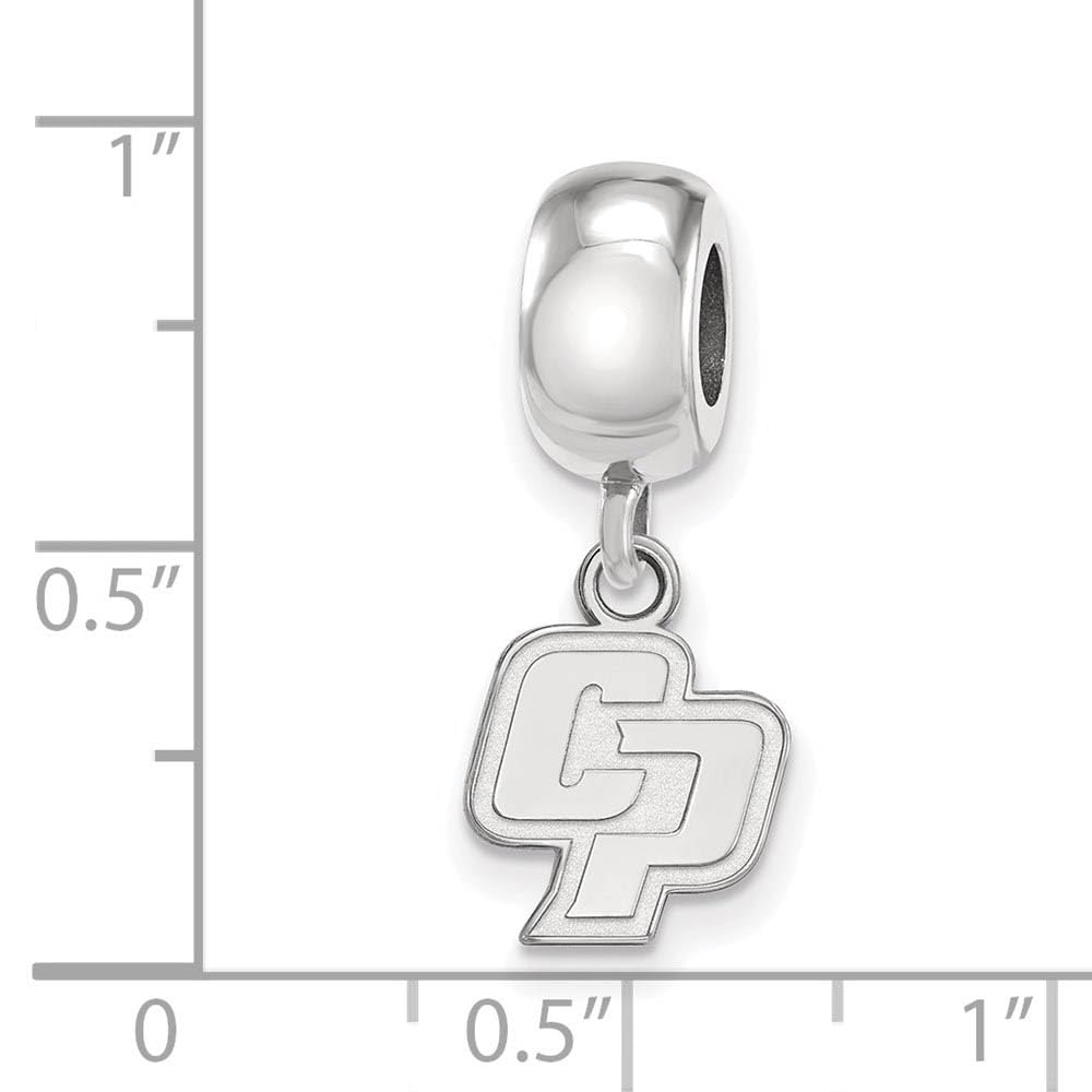Sterling Silver Rhodium Plated California Poly State Dangle Bead Charm