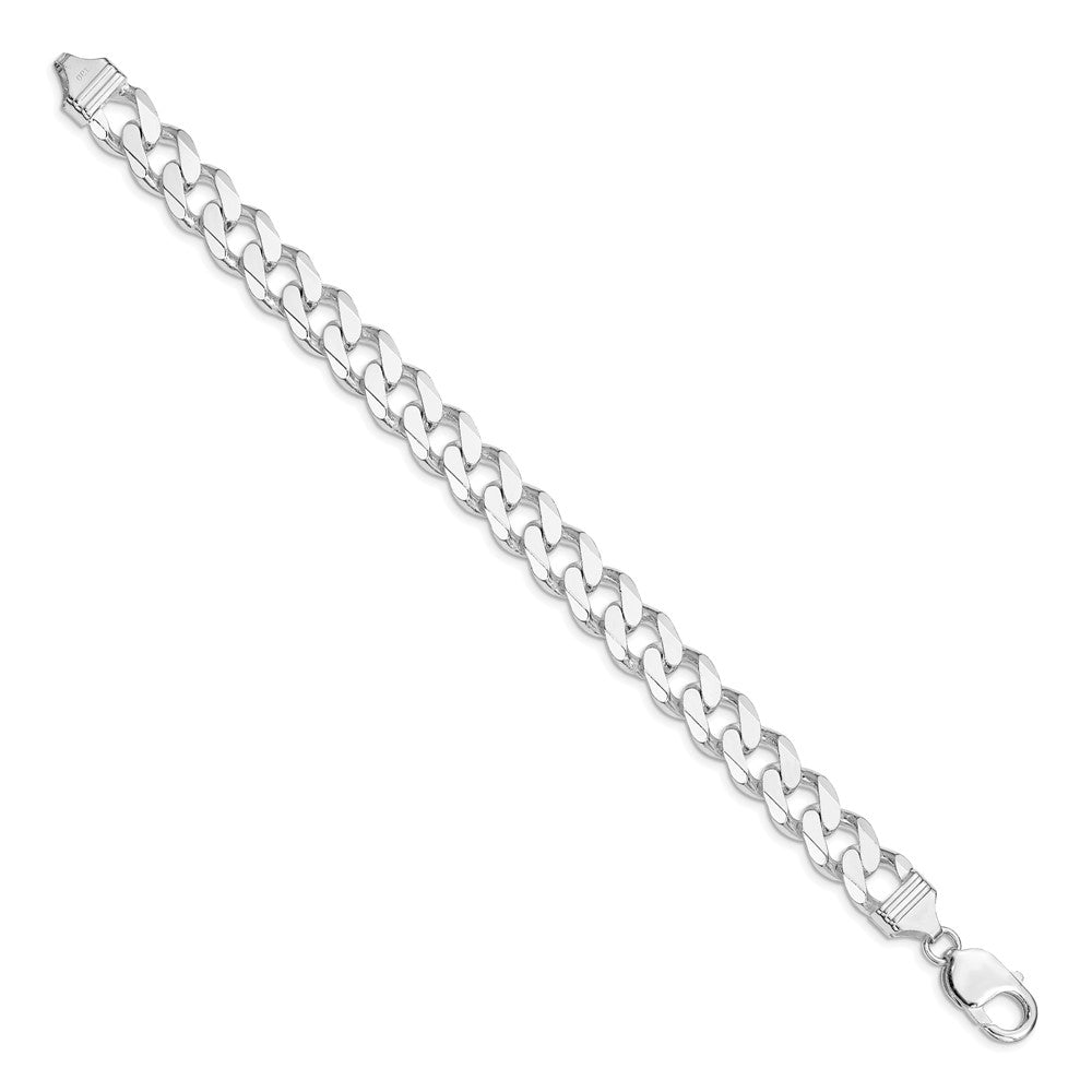 Sterling Silver Rhodium-plated 11mm Curb Chain 9 inches