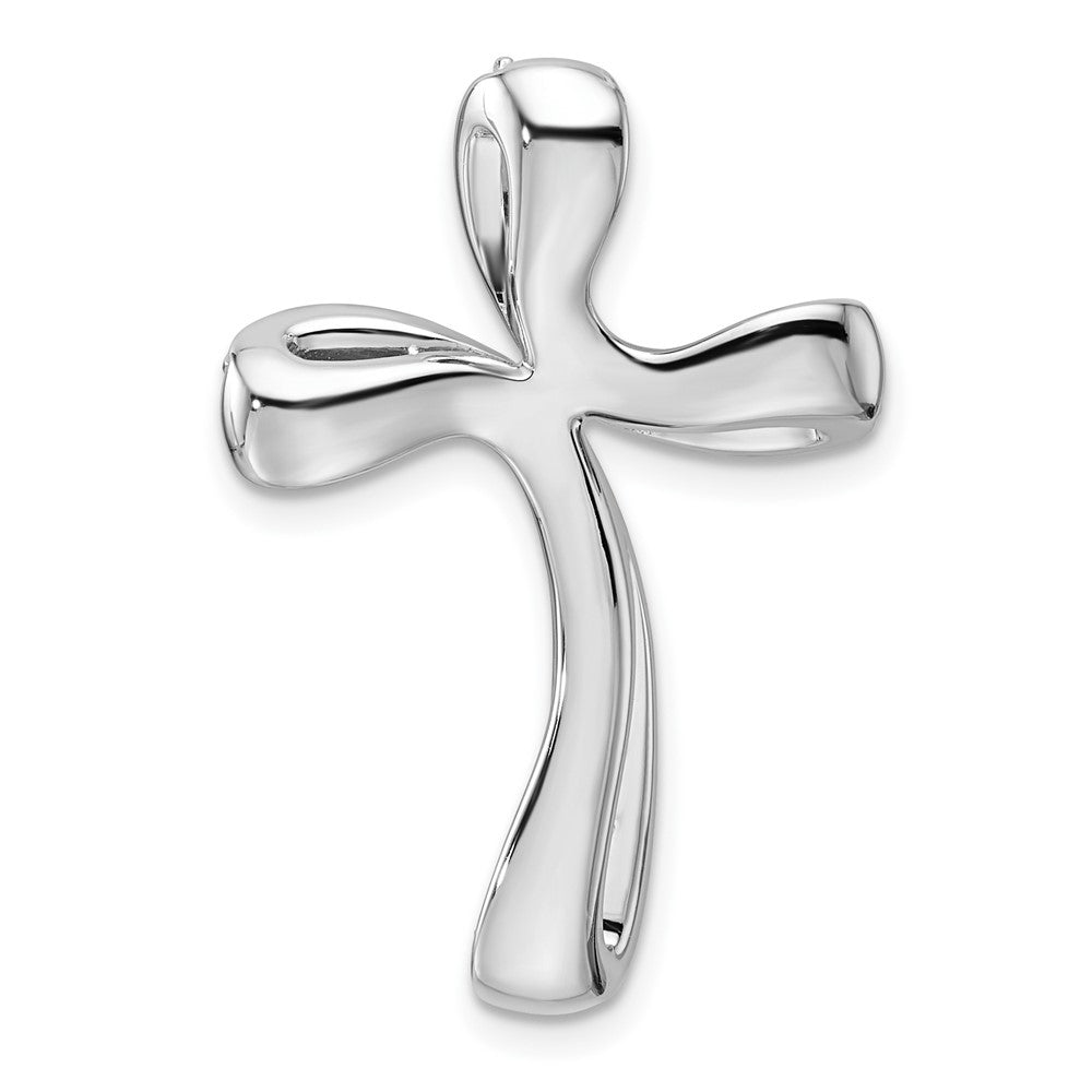 14k White Gold 5/8 carat Lab Grown Diamond VS/SI+ G+ Cross Chain Slide Pendant
