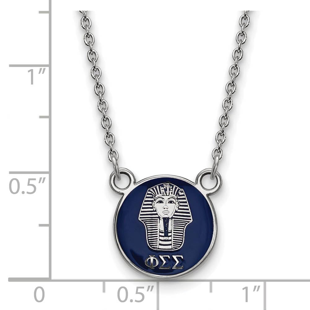 Sterling Silver 18in Official Licensed Greek Sororities Phi Sigma Sigma (???) XS Enamel Pendant w/Necklace
