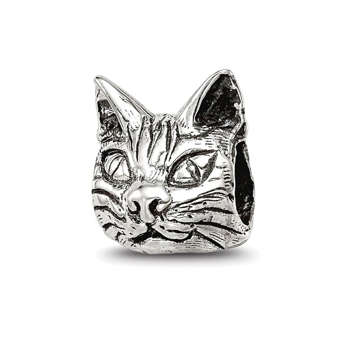 Sterling Silver Reflections Maine Coon Cat Head Bead