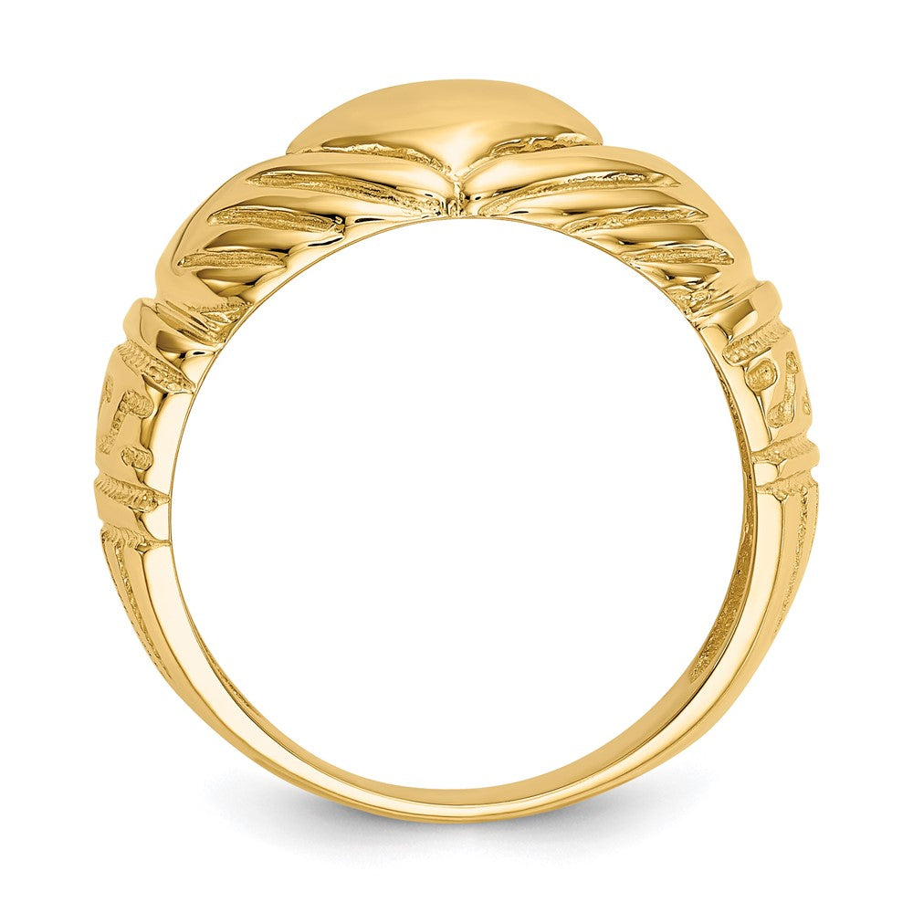 14k Polished Domed Claddagh Ring Size 8.5