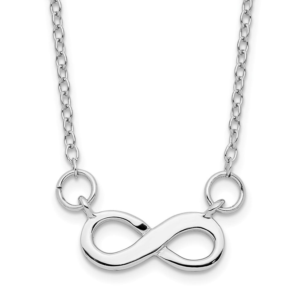 Sterling Silver Rhodium-plated w/ 2in ext. Infinity Necklace 16 Inches