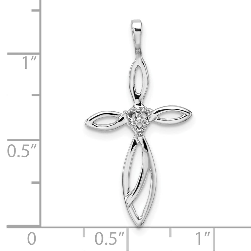 14k White Gold Cross Pendant Mounting