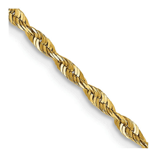14K 20 inch 2mm Ultra Diamond-cut Rope with Lobster Clasp Chain