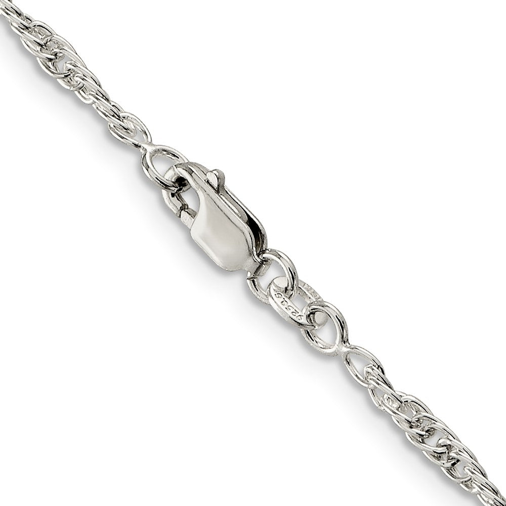 Sterling Silver 2.5mm Loose Rope Chain 24 Inches