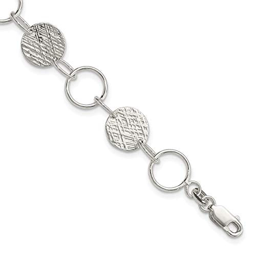 Sterling Silver Fancy Circle Bracelet 7.5 inches