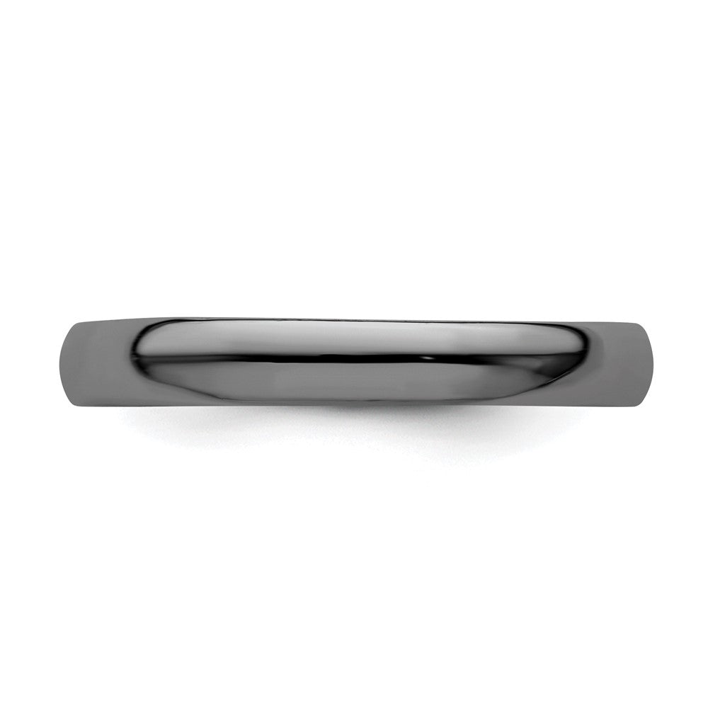 Sterling Silver Stackable Expressions Black-plated Polished Ring Size -7