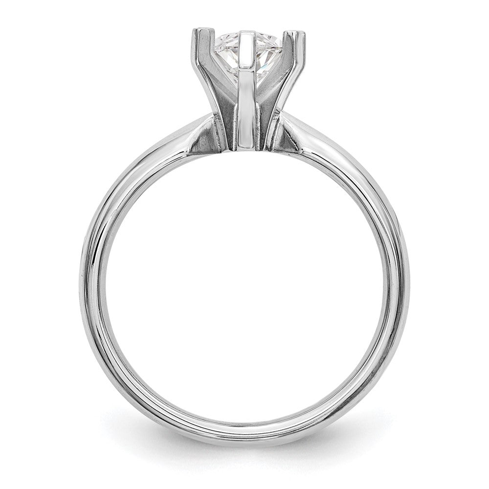 14k White Gold 1 carat Medium-Weight Comfort-Fit 6-Prong Tulip-Head Marquise Solitaire Ring Mounting