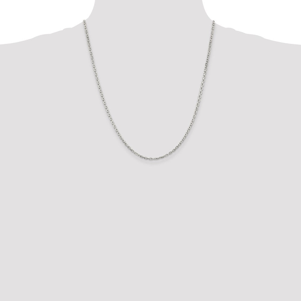 Sterling Silver 2.75mm Beveled Oval Cable Chain 22 Inches