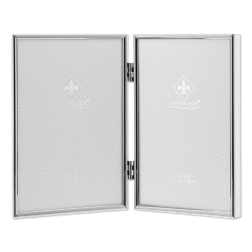 4x6 Hinged Double Simply Silver Metal Picture Frame