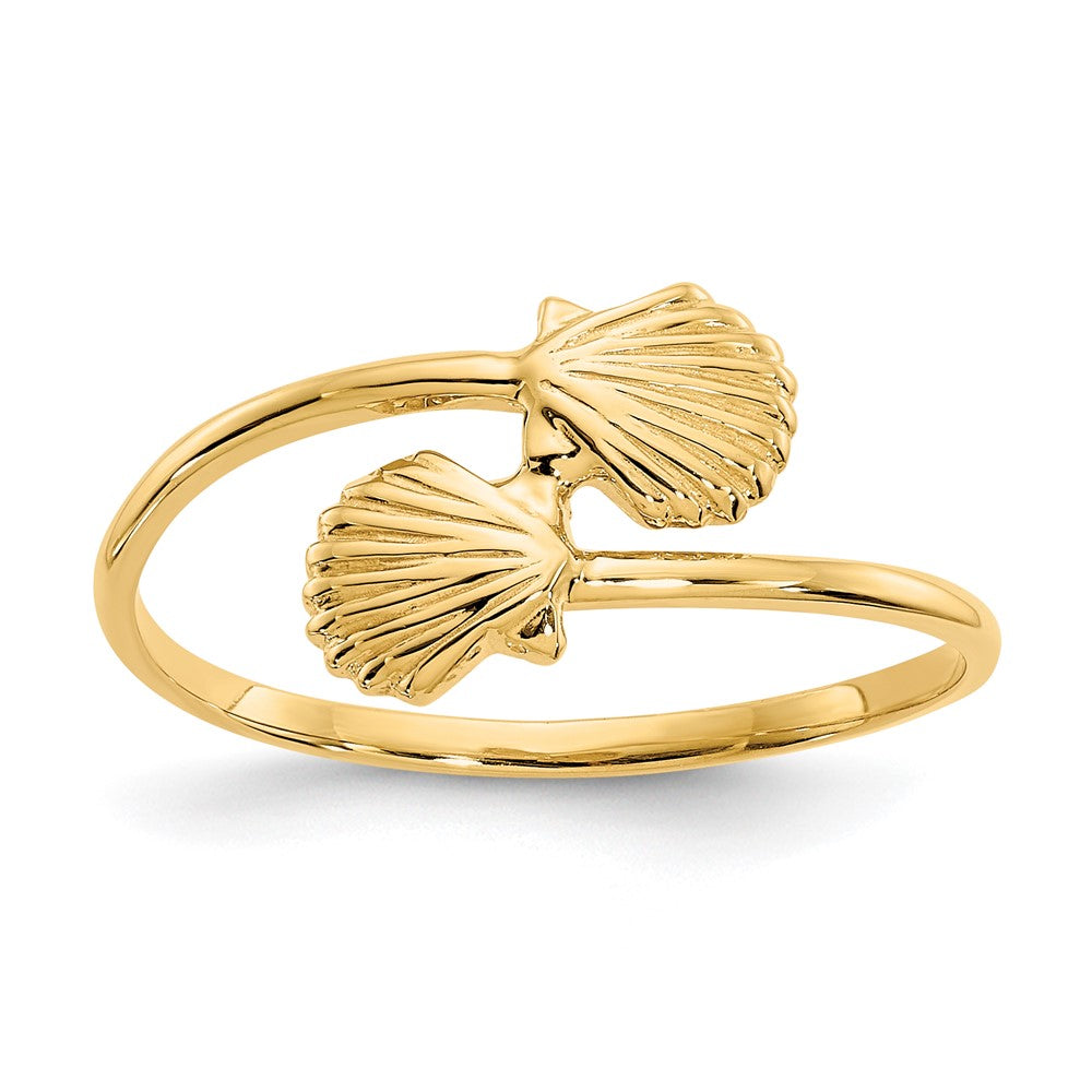 14k Polished Shells Ring Size 7