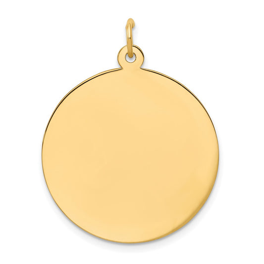 10K Plain .018 Gauge Circular Engravable Disc Charm