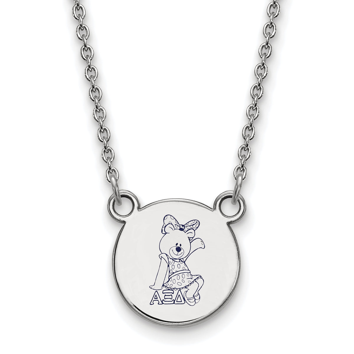 Sterling Silver 18in Official Licensed Greek Sororities Alpha Xi Delta (???) XS Enamel Pendant w/Necklace
