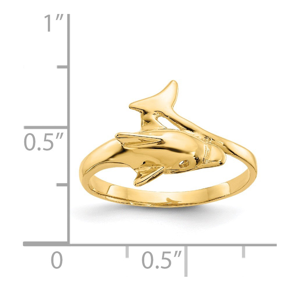14k Dolphin Ring Size 6