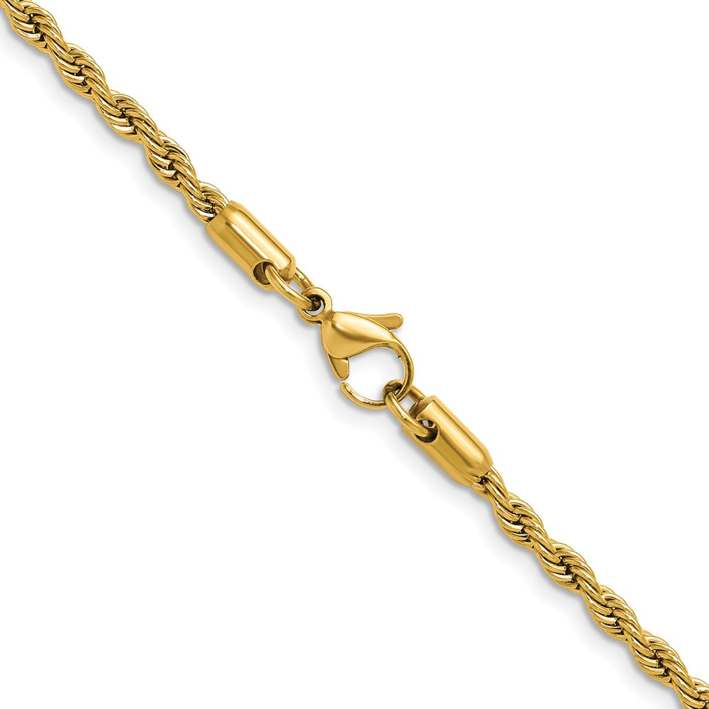 Chisel Stainless Steel Polished Yellow IP-plated 3mm 24 inch Rope Chain
