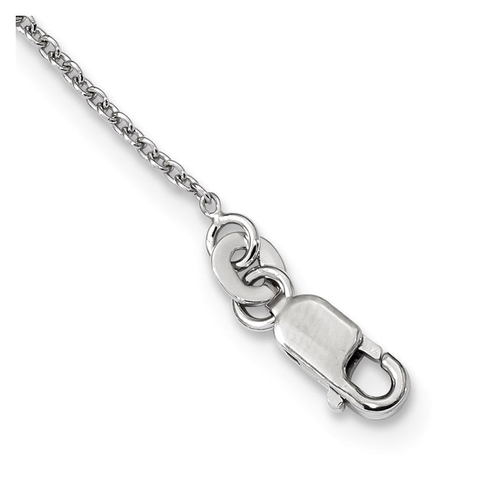 Brilliant Embers Sterling Silver Rhodium-plated Fancy CZ w/ 2in ext Necklace