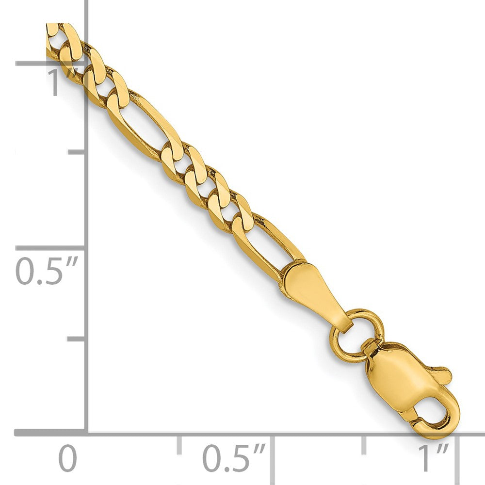 14K 2.75mm Flat Figaro Chain 8  inches