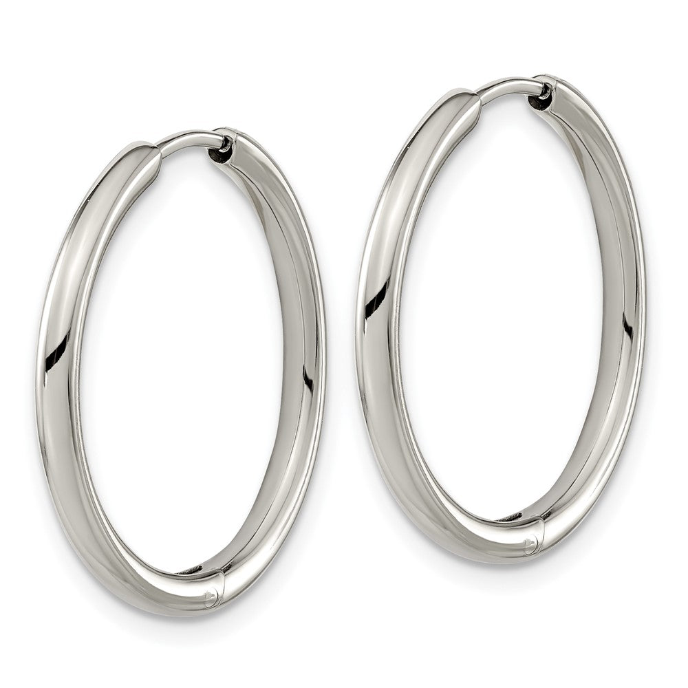 Titanium Polished 2.1mm Hinged Hoop Earrings