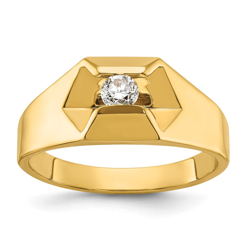 14k IBGoodman Men's Polished 1/4 Carat AA Diamond Ring