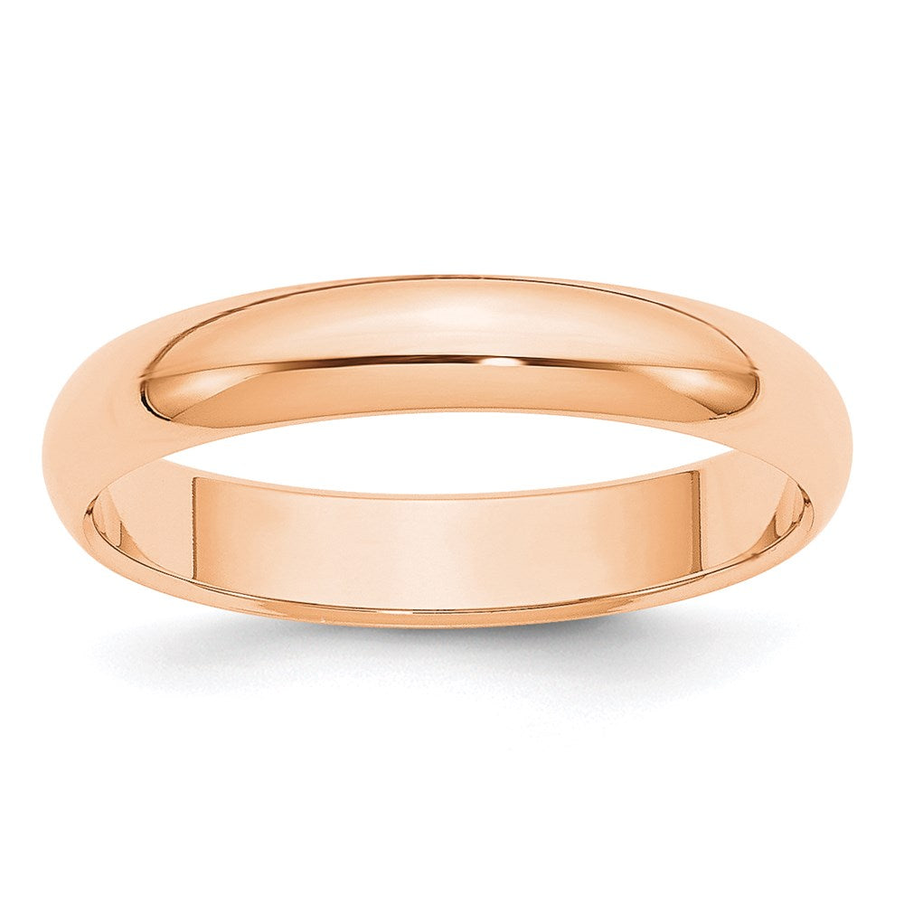 10k Rose Gold 4mm Half Round Wedding Band Size 8