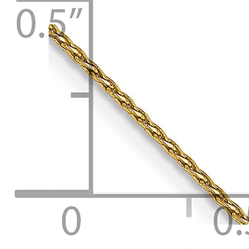 14K 9 inch .8mm Diamond-cut Parisian Wheat with Lobster Clasp Anklet