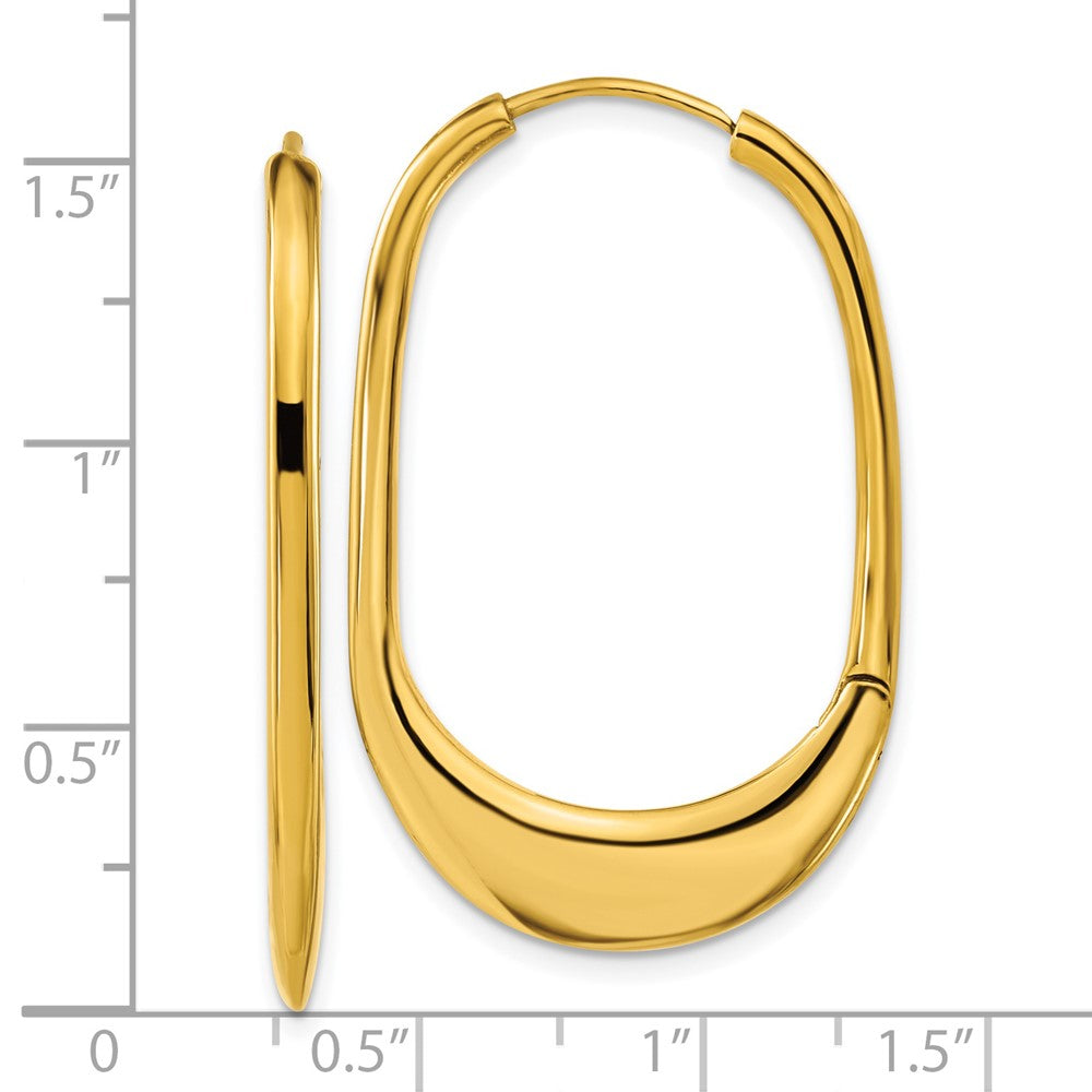 Stainless Steel Polished Yellow IP-plated Hinged Hoop Earrings