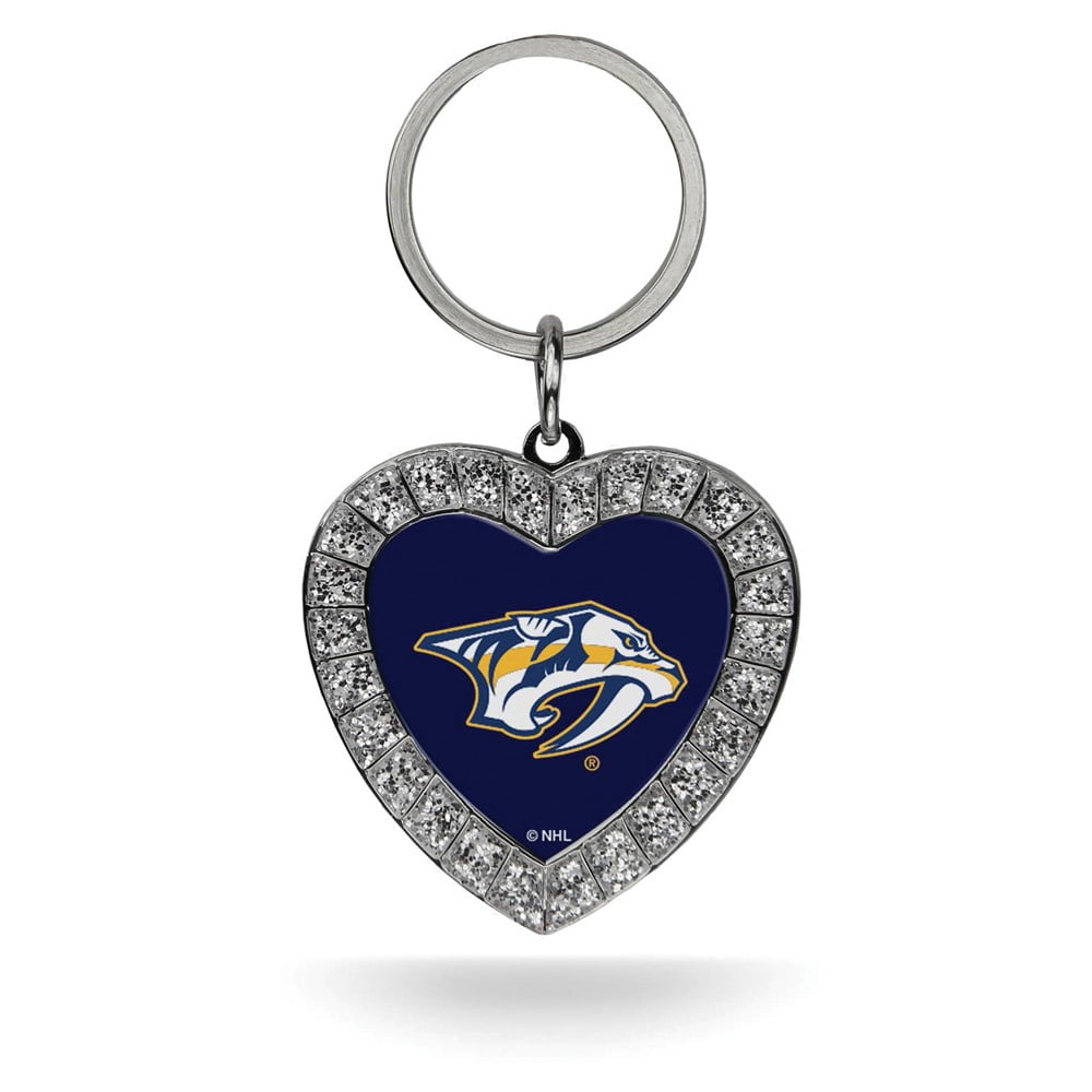 NHL Nashville Predators Rhinestone Heart Key Ring QGC7976