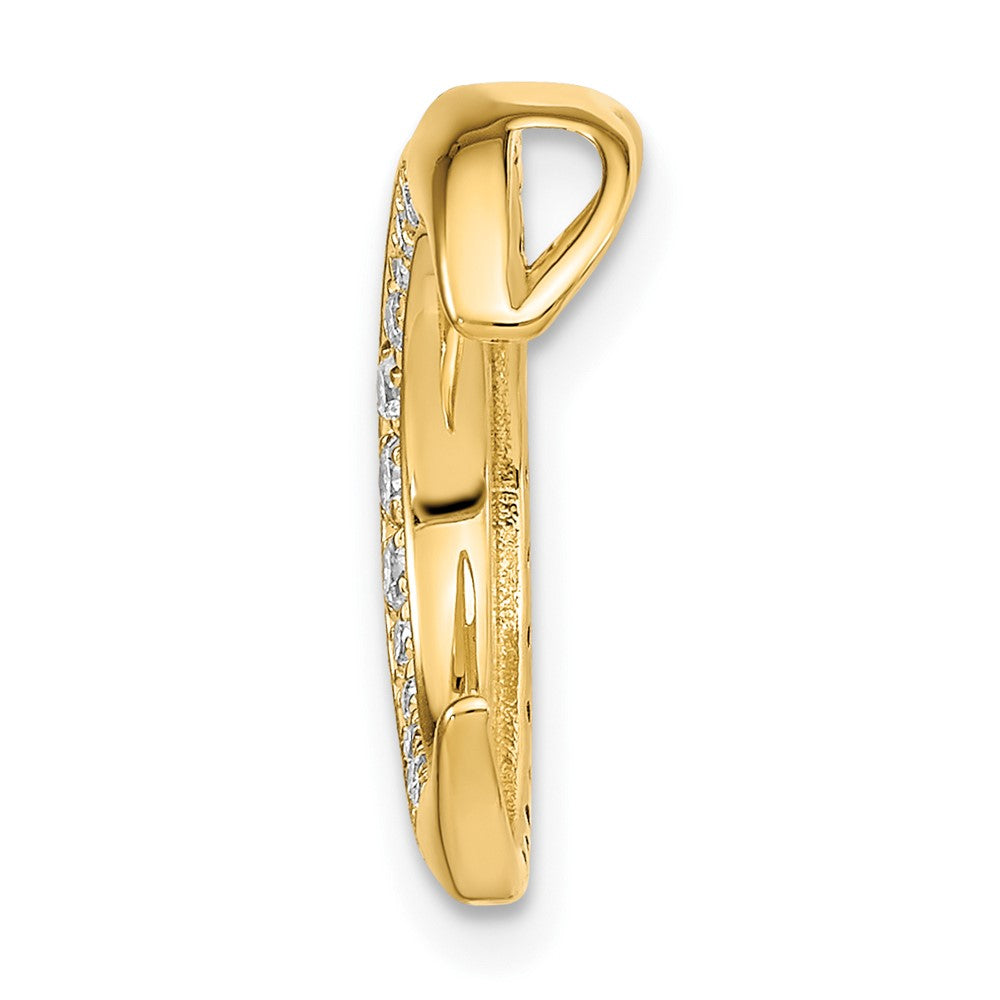 14k Polished Moon Sapphire and Diamond Chain Slide