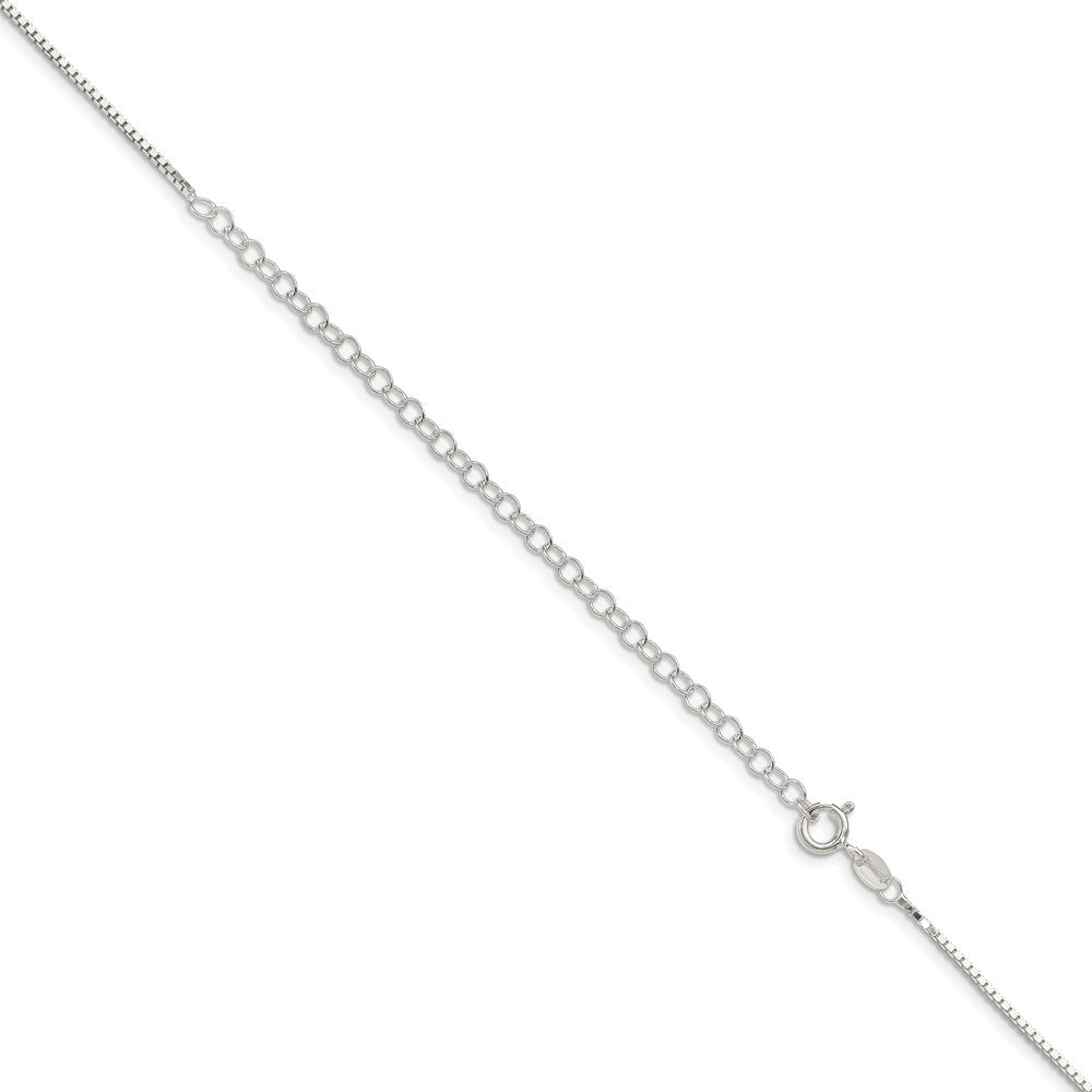 Sterling Silver 1.25mm Box Chain w/4in ext. 22 Inches