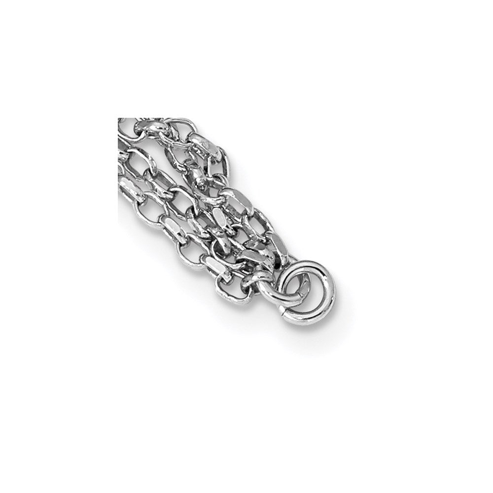 Sterling Silver Rhodium-plated Polished Multistrand Necklace