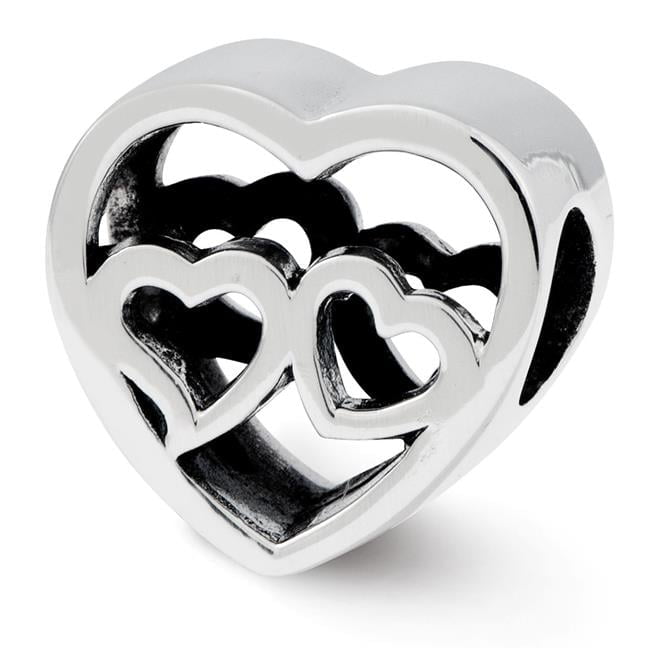Sterling Silver Reflections Two Hearts Bead