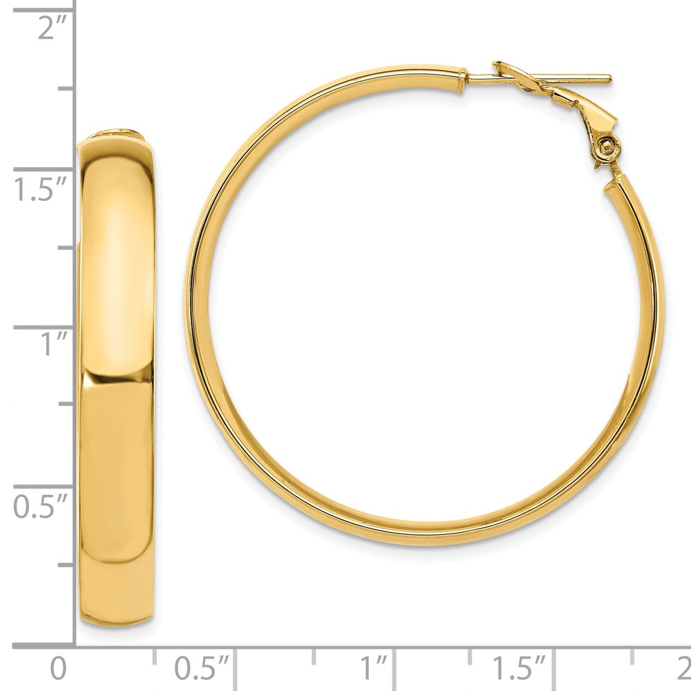 14K 6mm High Polished Omega Back Hoop Earrings