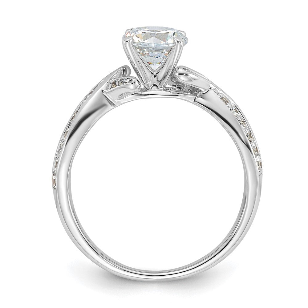 Sterling Silver Rhodium-plated Diamonore Criss-Cross Ring