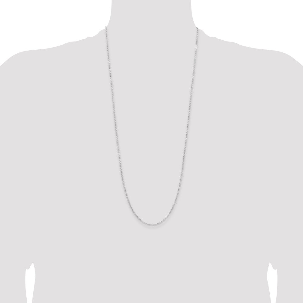 Sterling Silver Rhodium-plated 2mm Rolo Chain 30 Inches