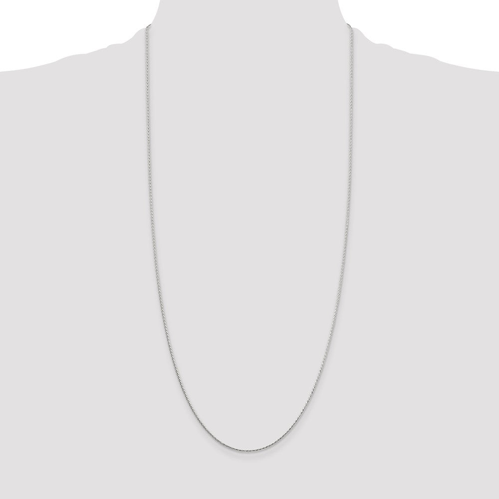 Sterling Silver 1.25mm Diamond-cut Round Spiga Chain 30 Inches