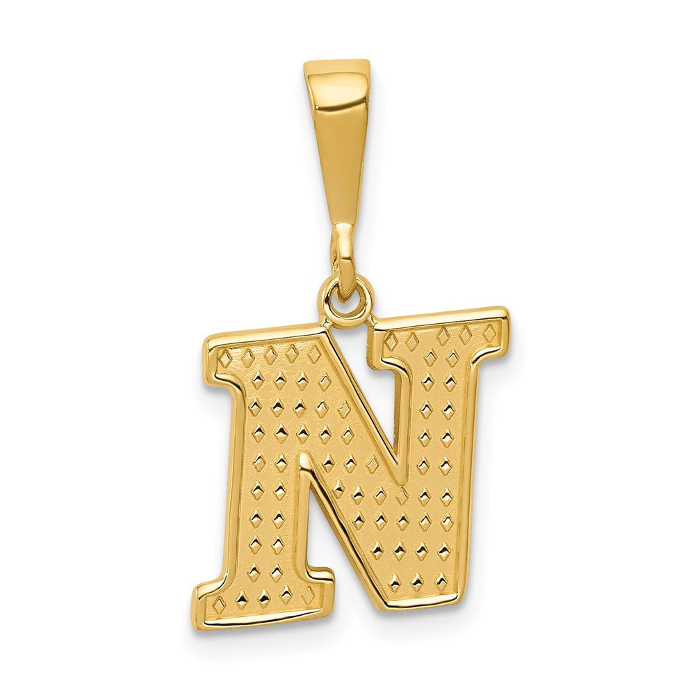 10KY Initial N Pendant