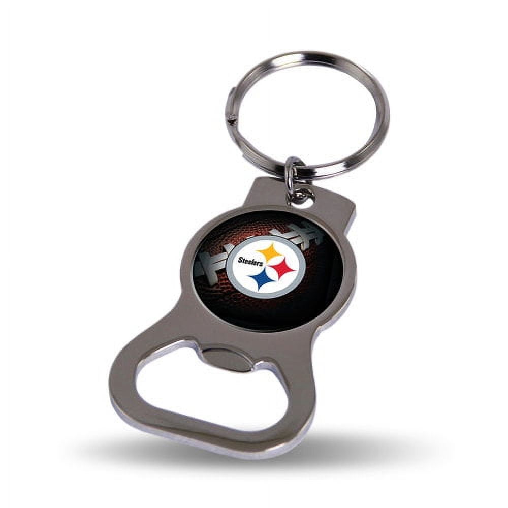 NFL Pittsburgh Steelers Silver-tone Bottle Opener Key Ring by Rico Industries QGC6205