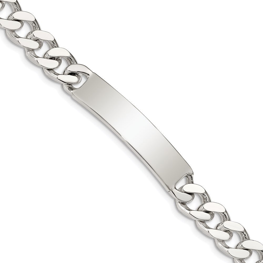 Sterling Silver 8inch Polished Engraveable Curb Link ID Bracelet 8 inches