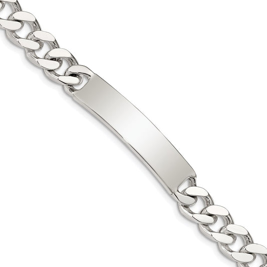 Sterling Silver 8inch Polished Engraveable Curb Link ID Bracelet 8 inches