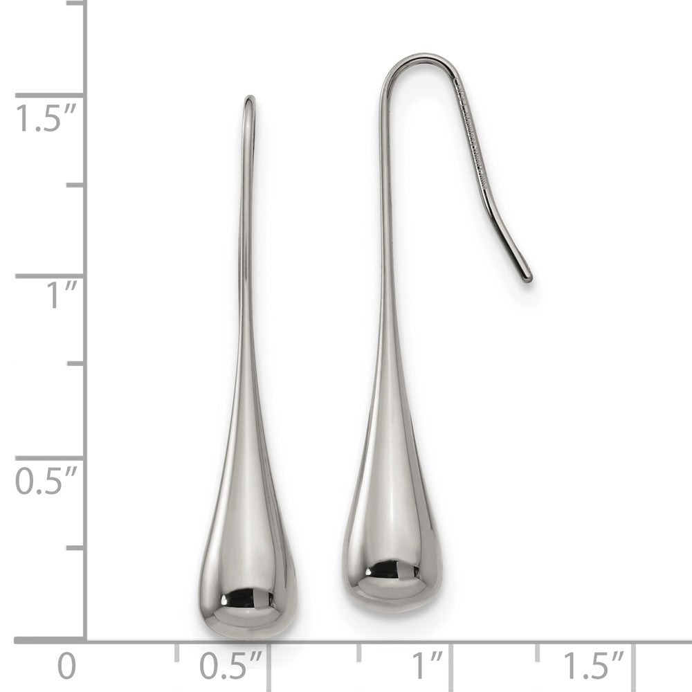 Stainless Steel Polished Shepherd Hook Earrings
