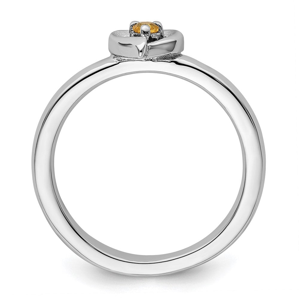Sterling Silver Stackable Expressions Citrine Heart Ring Size -7