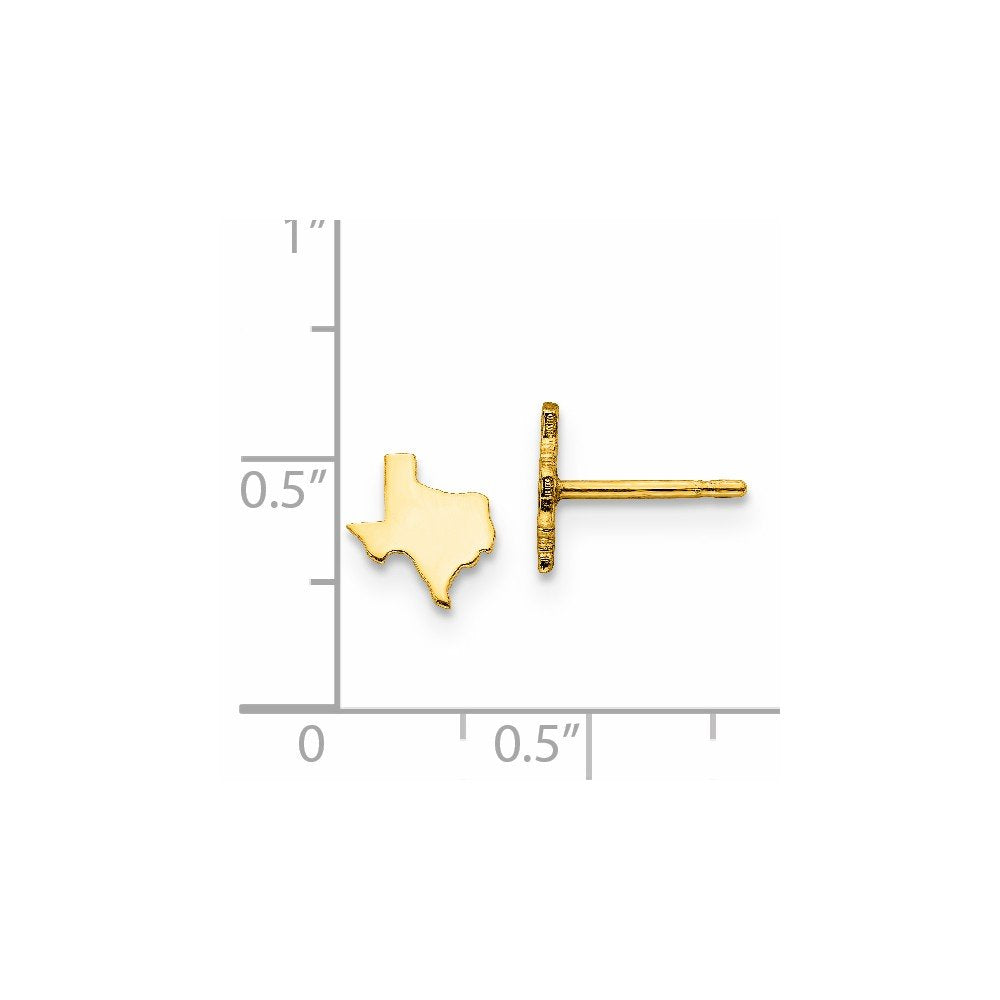 Sterling Silver/Gold-plated Texas State Earrings