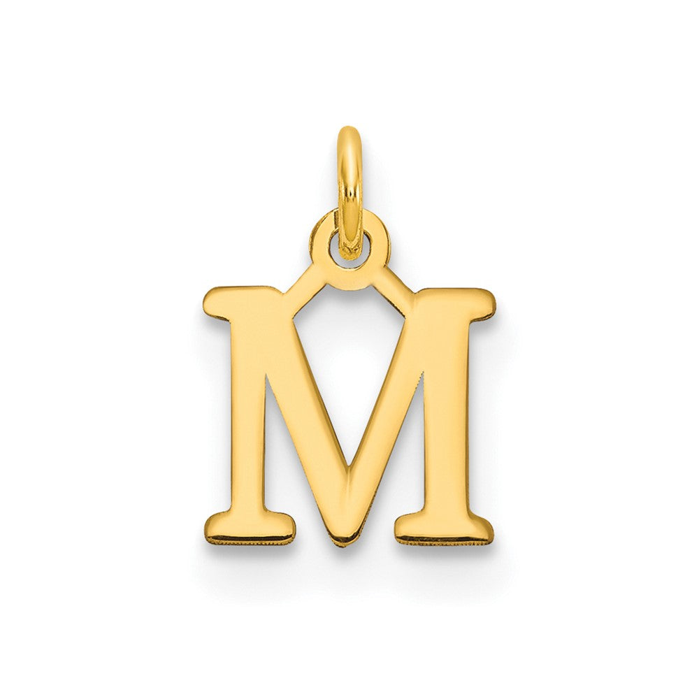 Sterling Silver/Gold-plated Cutout Letter M Initial Charm