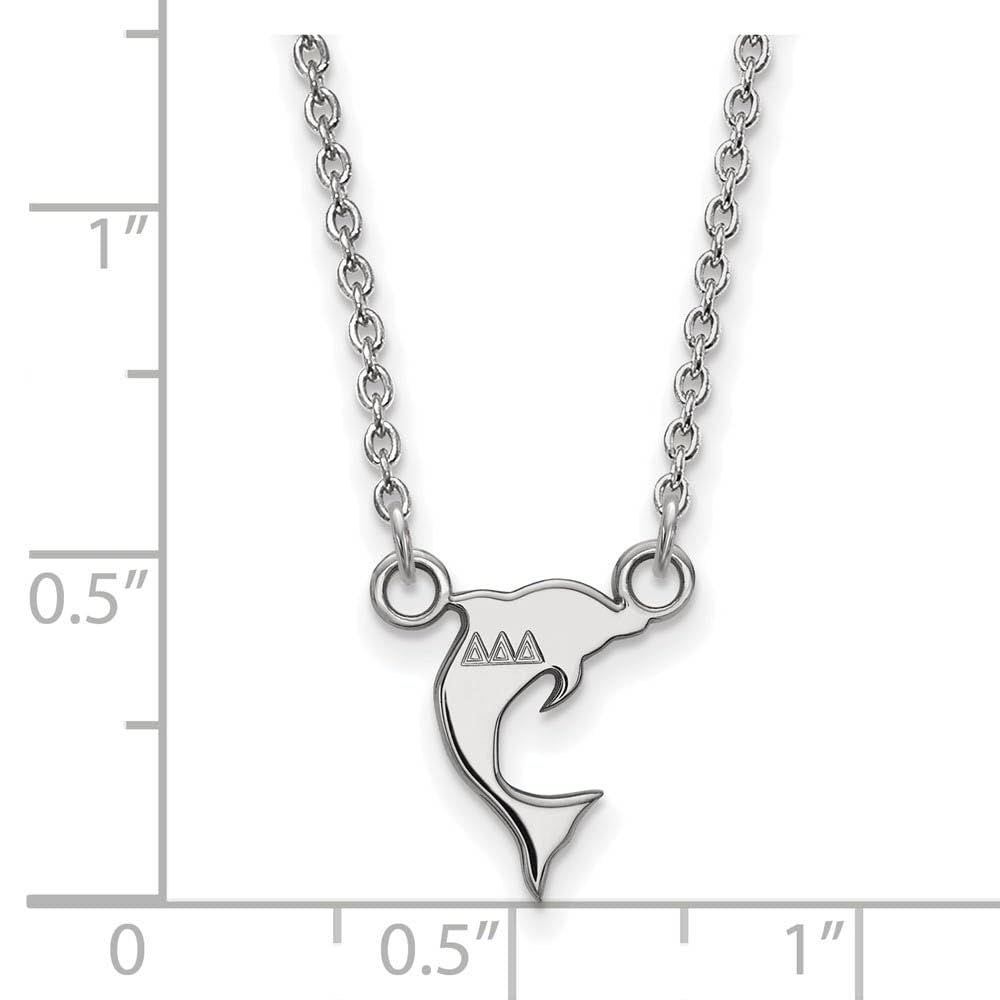 Sterling Silver 18in Official Licensed Greek Sororities Delta Delta Delta (???) XS Pendant w/ Necklace